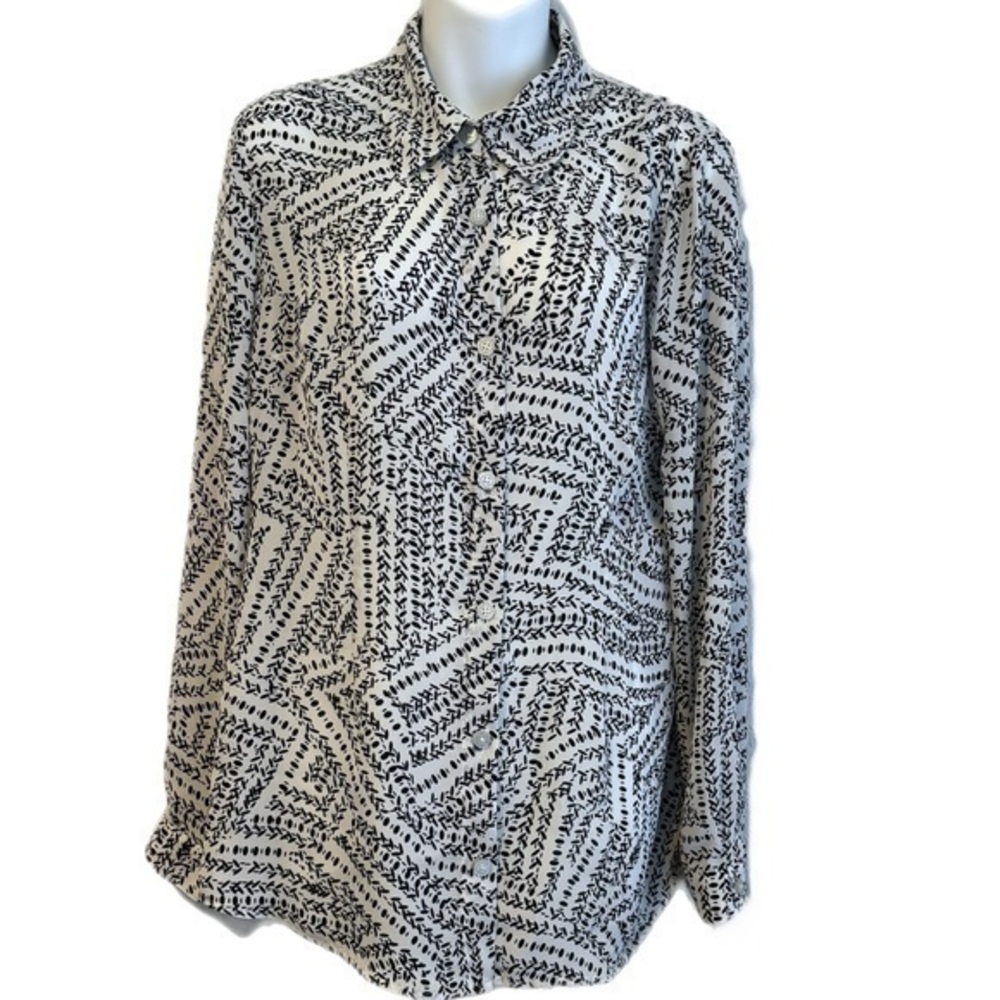 CAbi Osaka Nights Split Back Top Blouse